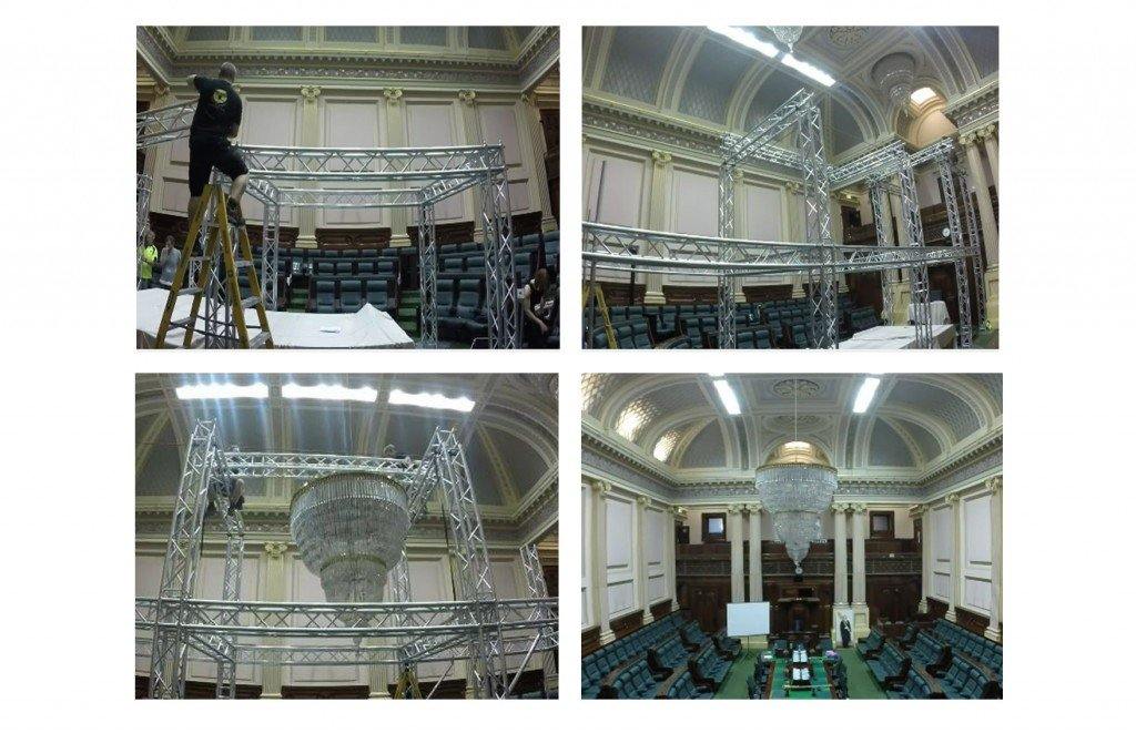 Chandelier Hoist System at Parliament House Victoria - Australia