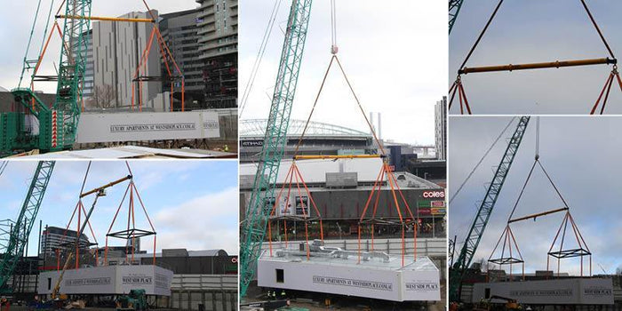 Spreader Beam Lifting 105 Tonne Apartment Block - All Lifting