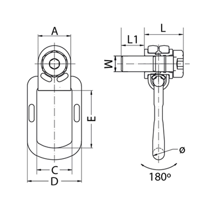 Lifting Point Dimensions Swivel Lifting Point Elongated Bolt Grade 8+10 | All Lifting