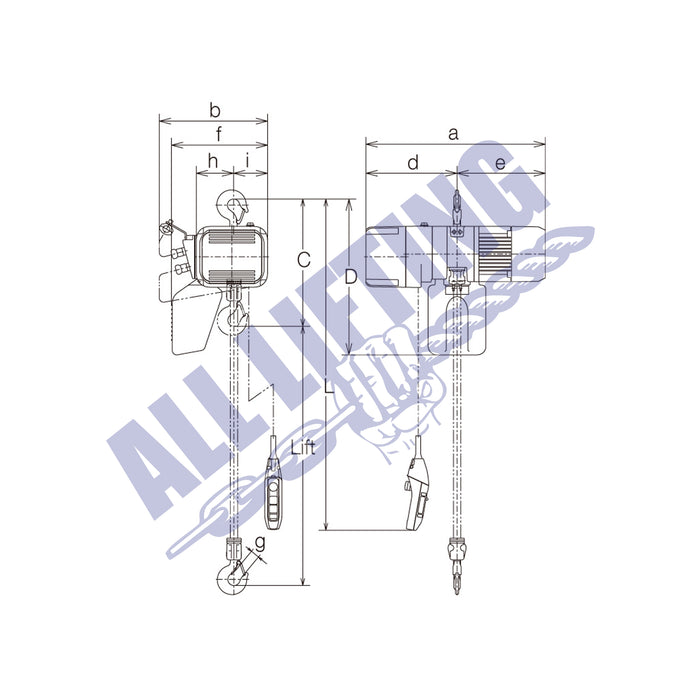 ER2-Electric-3-Phase-Chain-Hoist-Single-Speed-250kg-5-tonne-diagram-all-lifting