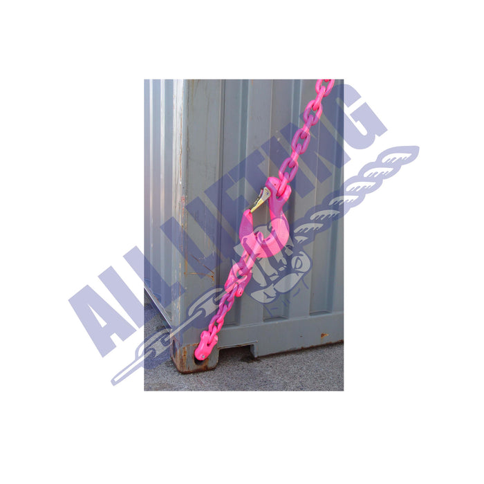 Single-leg-chain-sling-attached-to-shipping-container-all-lifting