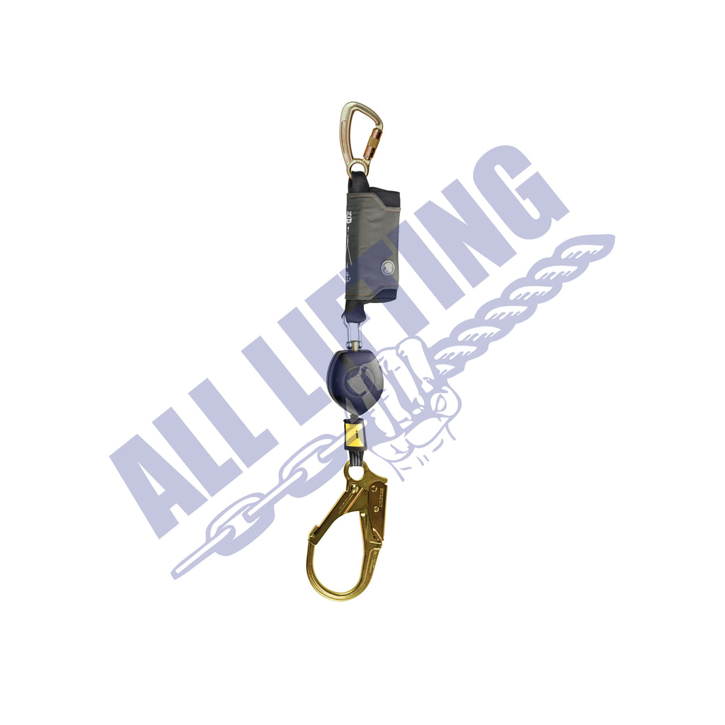 Peanut Single Self Retracting Lanyard with Karabiner and Steel Scaff ...