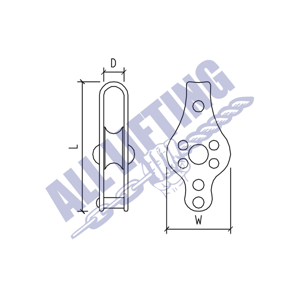 Mini G Block Rigging Stainless Steel Mini Block with Becket | All Lifting