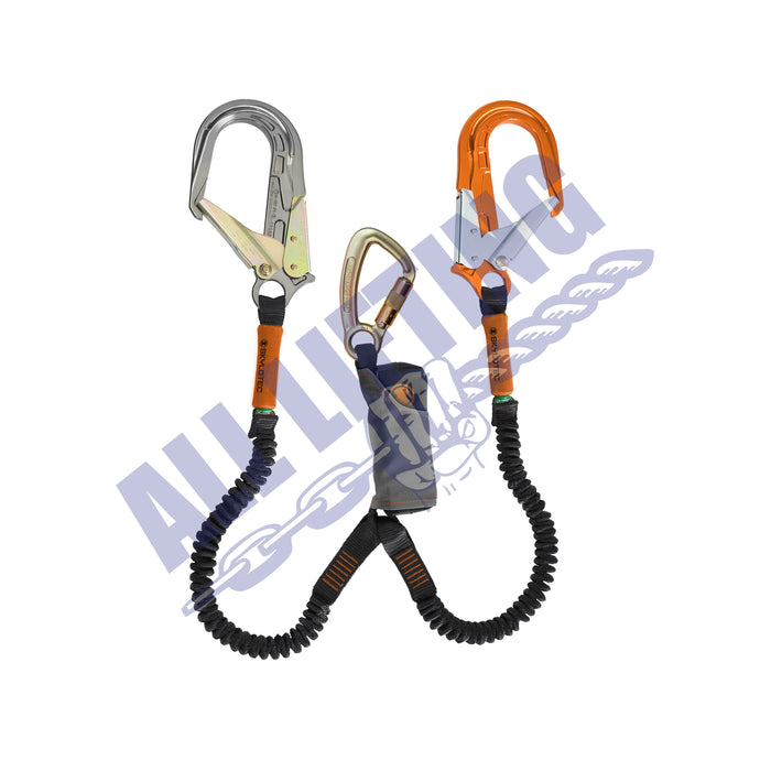 Twin Lanyard with Karabiner and Scaff Hook